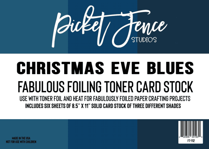 Foiling Toner cardstock, Picket Fence - couleur christmas eve blues - dim. : 21.5cmx28cm environ