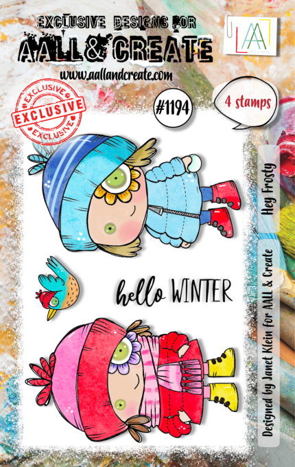 4 Tampons - AALL&Create - Hey frosty - dim. de la planche : 7.5x10cm environ 