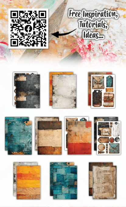 AALL&Create - 10 papiers de fond - motif recto verso - Rusty rhythms, format A6 (14.8x10.5cm)