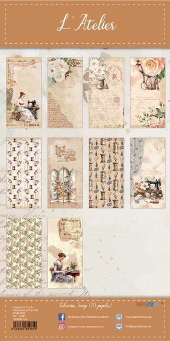 Collection L'Atelier, PapersForYou, 15x30cm - 10 pages, 180gsm