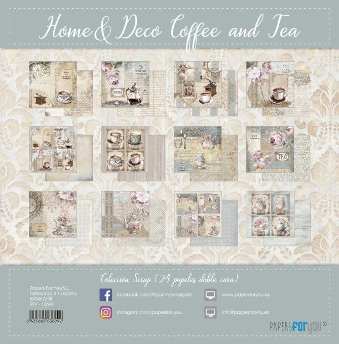 Collection Home Deco, Coffee and Tea, PapersForYou, 20x20cm - 24 pages