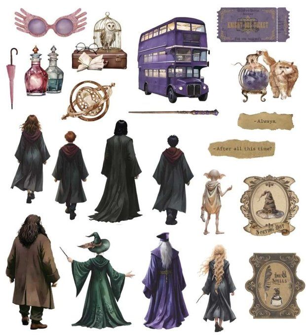 Collection Wizarding adventure III, 22 die-cuts, PapersForYou