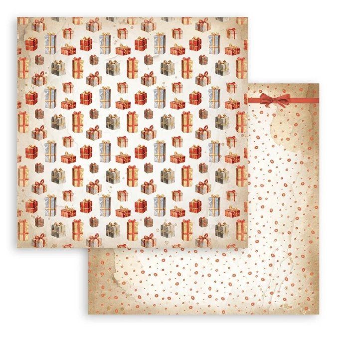 Papier scrapbooking, 30.5x30.5cm, Gear up for christmas, Stamperia - Background