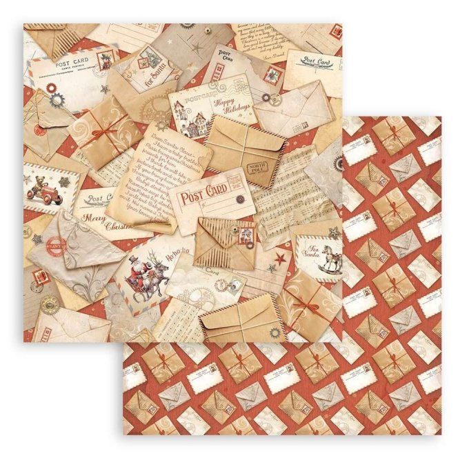 Papier scrapbooking, 30.5x30.5cm, Gear up for christmas, Stamperia - Background