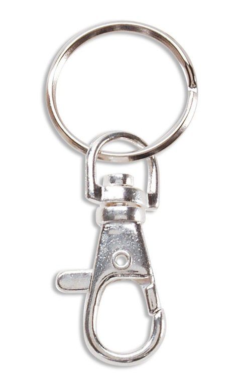 Porte-clé mousqueton argent 3,2 cm - X10