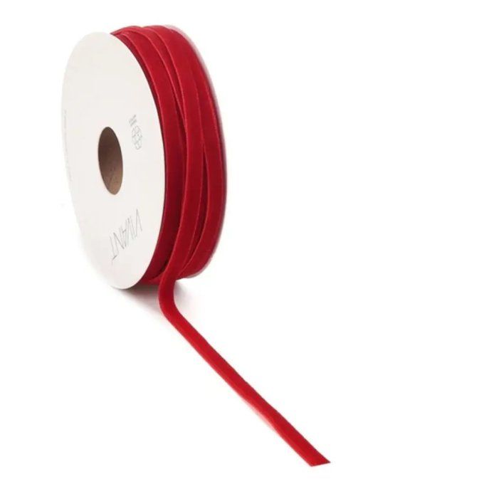 Rouleau velours, couleur : Warm red - dimension : 6mmx20m environ 