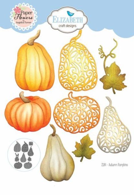 9 Dies/matrices de découpe, Elizabeth craft, Autumn Harvest Pumpkins