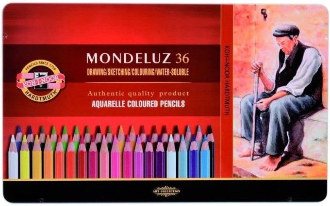 36 crayons - Mondeluz, crayons aquarellables - Koh-I-Noor