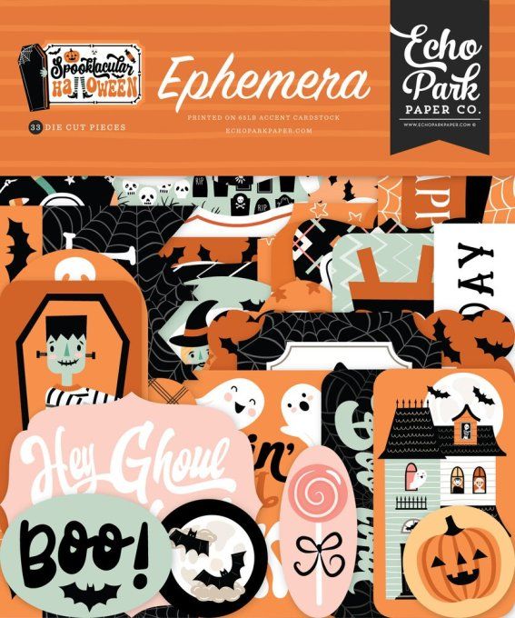 33 Die-Cuts, Echo park, Spooktacular halloween - Ephemera