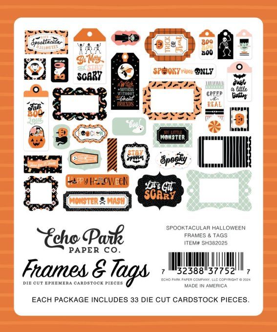 33 Die-Cuts, Echo park, Spooktacular halloween - Frames & Tags 