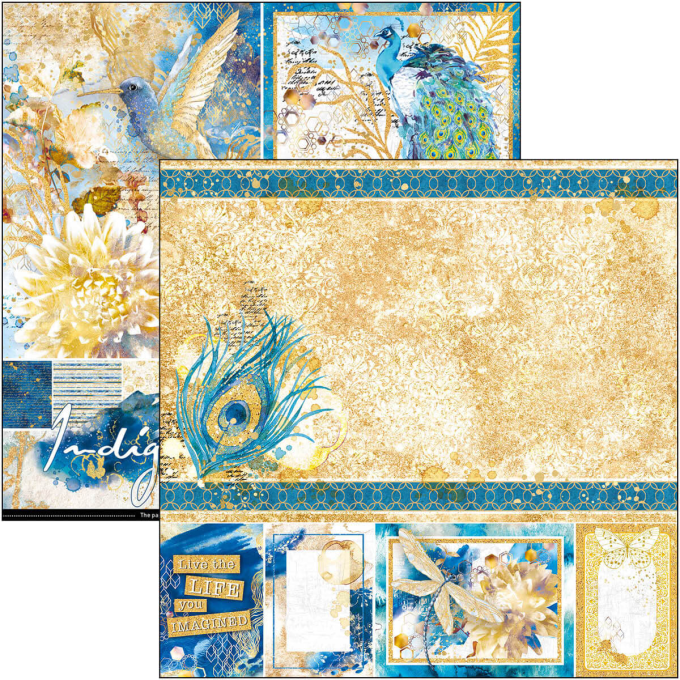 Bloc Ciao Bella, collection Indigo,  20x20cm - 12 feuilles - 190gsm 