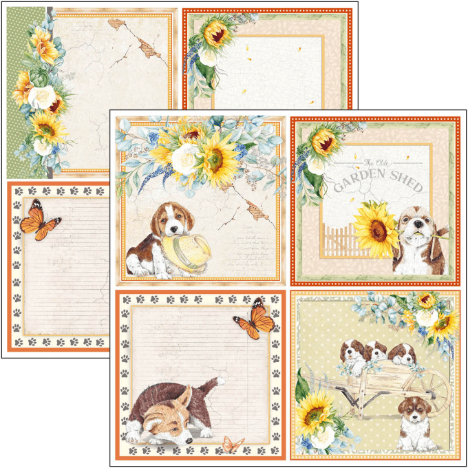 Ciao Bella, collection Farmhouse garden, Patterns,  30x30cm - 8 feuilles - 190gsm