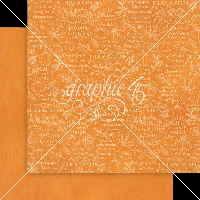 Ensemble de 16 feuilles, format 30x30cm, Collection Autumn Greetings, patterns - Graphic 45