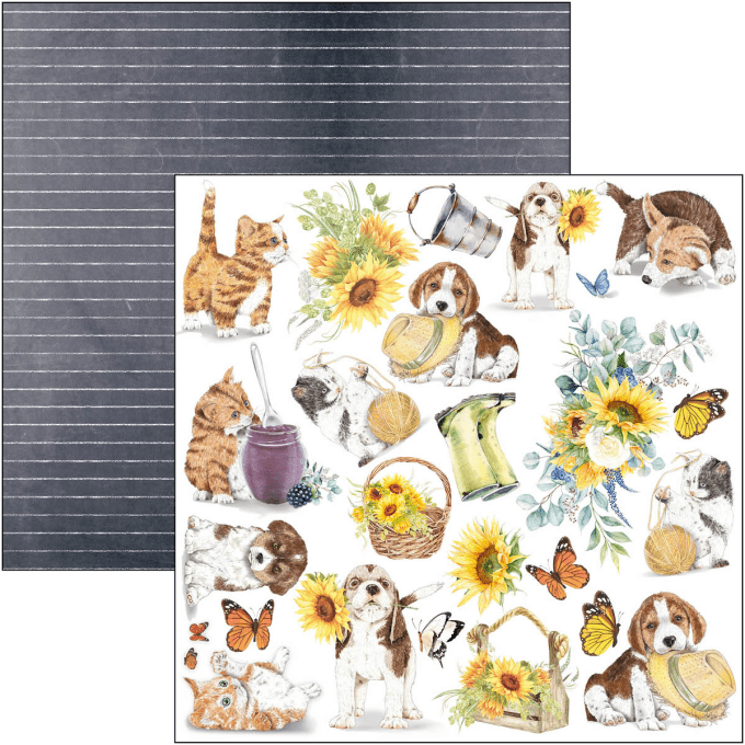 Ciao Bella, collection Farmhouse garden, Patterns,  30x30cm - 8 feuilles - 190gsm