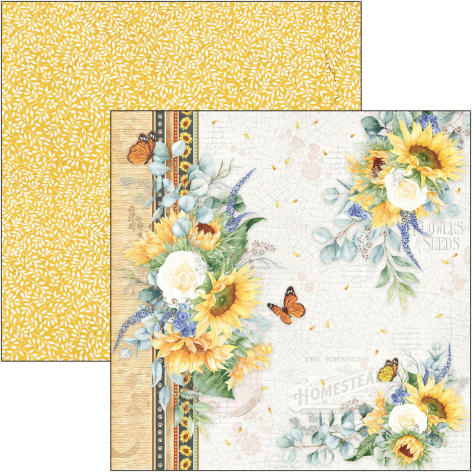 Ciao Bella, collection Farmhouse garden, Patterns,  30x30cm - 8 feuilles - 190gsm