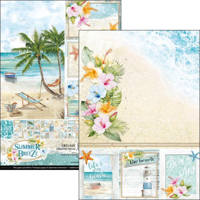 Ciao Bella, collection Summer breeze, Format A4 - 9 feuilles - 190gsm