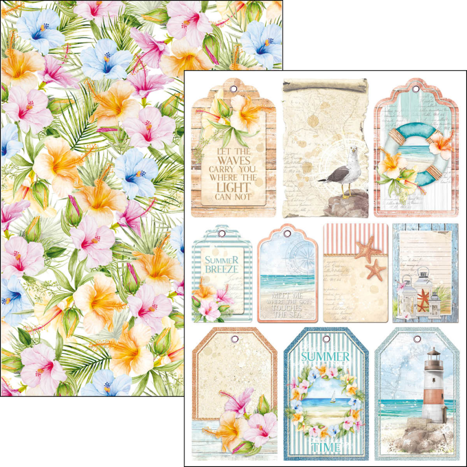 Ciao Bella, collection Summer breeze, Format A4 - 9 feuilles - 190gsm