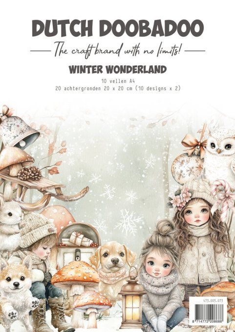 Papier, Dutch Doobadoo - winter wonderland - format A4 et 20x20cm