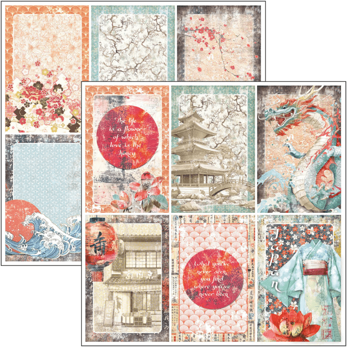 Ciao Bella, collection Land of the rising sun, 20x20cm - 12 feuilles - 190gsm