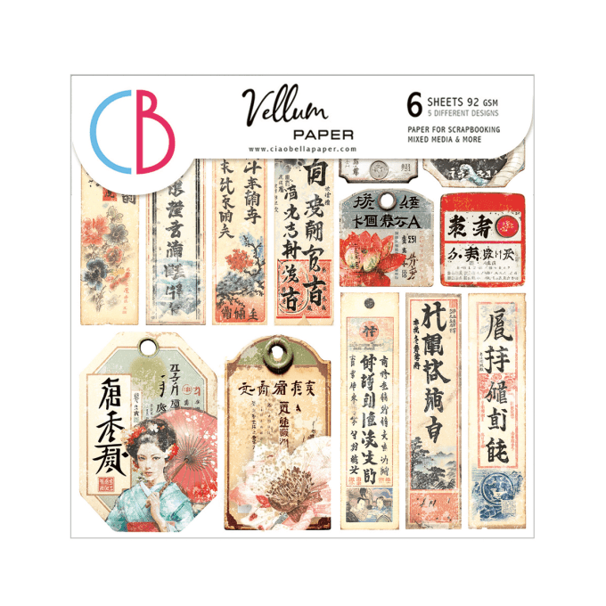 Ciao Bella, Papier vellum - collection Land of rising sun - 15x15cm - 6 feuilles, 92g 