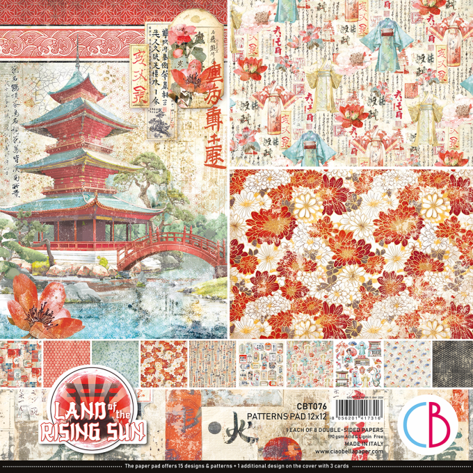 Ciao Bella, collection Land of rising sun, Patterns - 30x30cm - 8 feuilles - 190gsm