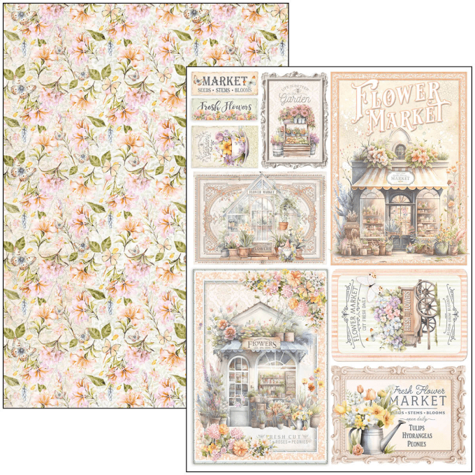 Ciao Bella, collection Flower shop, Format A4 - 9 feuilles - 190gsm 