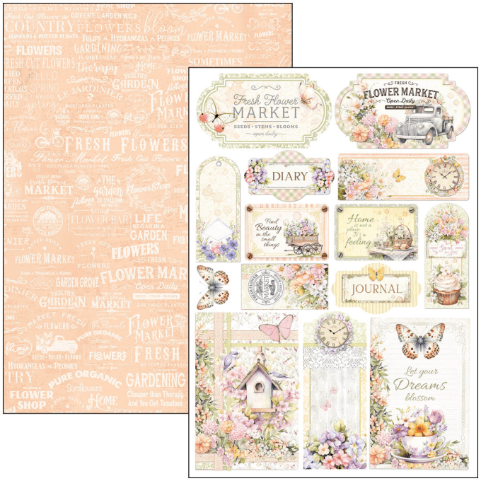 Ciao Bella, collection Flower shop, Format A4 - 9 feuilles - 190gsm 