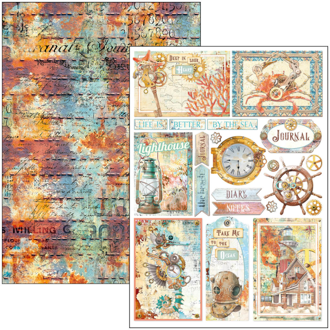 Ciao Bella, collection Coral reef, Format A4 - 9 feuilles - 190gsm 