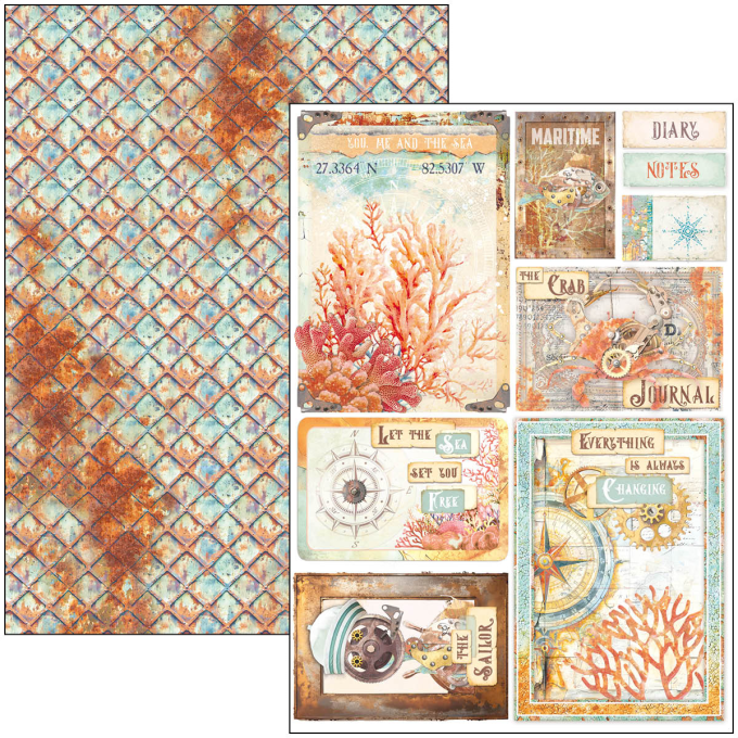 Ciao Bella, collection Coral reef, Format A4 - 9 feuilles - 190gsm 