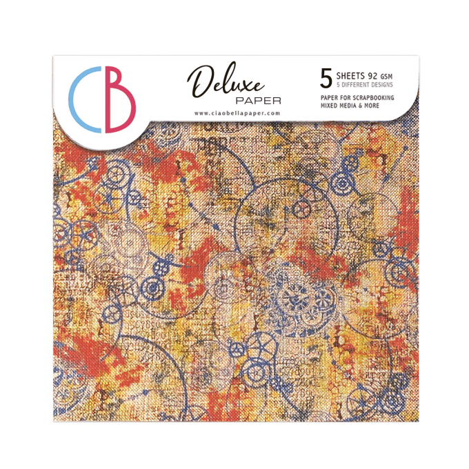 Deluxe paper Ciao Bella, Coral reef,  15x15cm - 5 feuilles - 92gsm