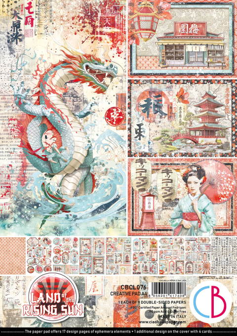 Ciao Bella, collection Land of rising sun, Format A4 - 9 feuilles - 190gsm