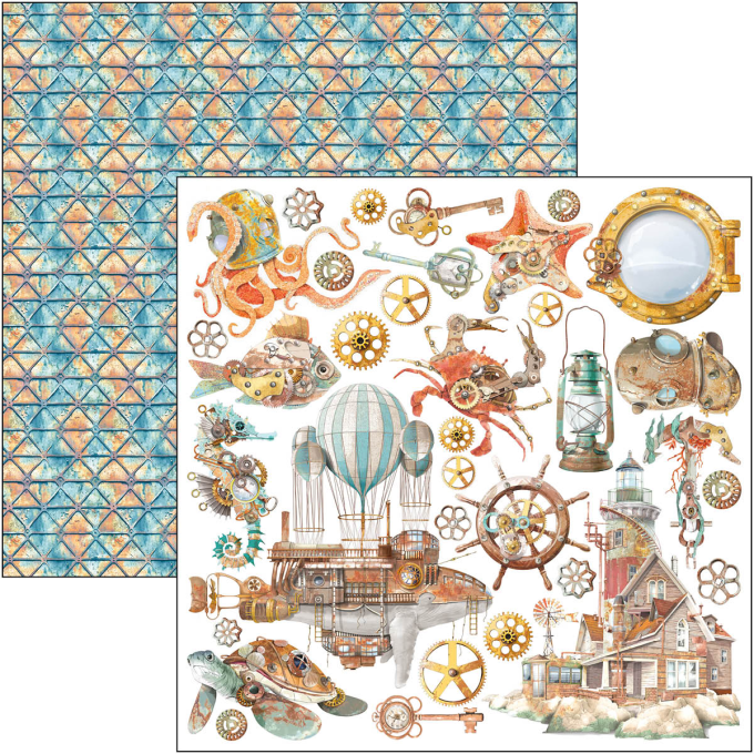 Ciao Bella, collection Coral reef -  30x30cm - 12 feuilles - 190gsm 