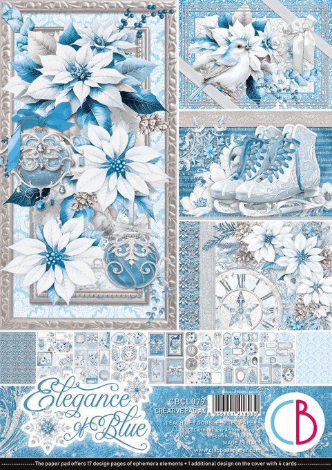 Ciao Bella, collection Elegance of blue, Format A4 - 9 feuilles - 190gsm 