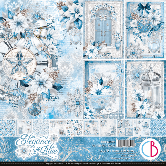 Ciao Bella, collection Elegance of blue -  30x30cm - 12 feuilles - 190gsm 