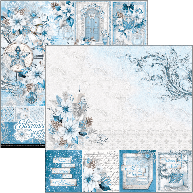 Ciao Bella, collection Elegance of blue -  30x30cm - 12 feuilles - 190gsm 