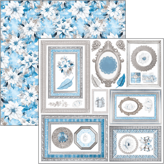 Ciao Bella, collection Elegance of blue, Format 15x15cm, 24 feuilles, 190gsm (éléments à découper)