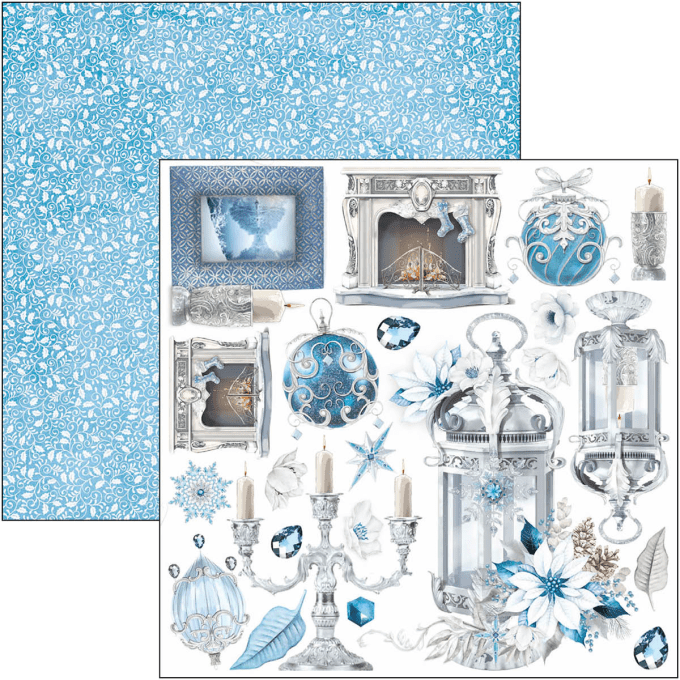 Ciao Bella, collection Elegance of blue, Format 15x15cm, 24 feuilles, 190gsm (éléments à découper)