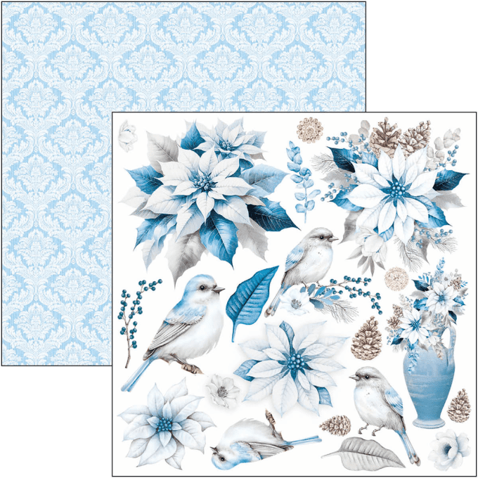 Ciao Bella, collection Elegance of blue, Format 15x15cm, 24 feuilles, 190gsm (éléments à découper)