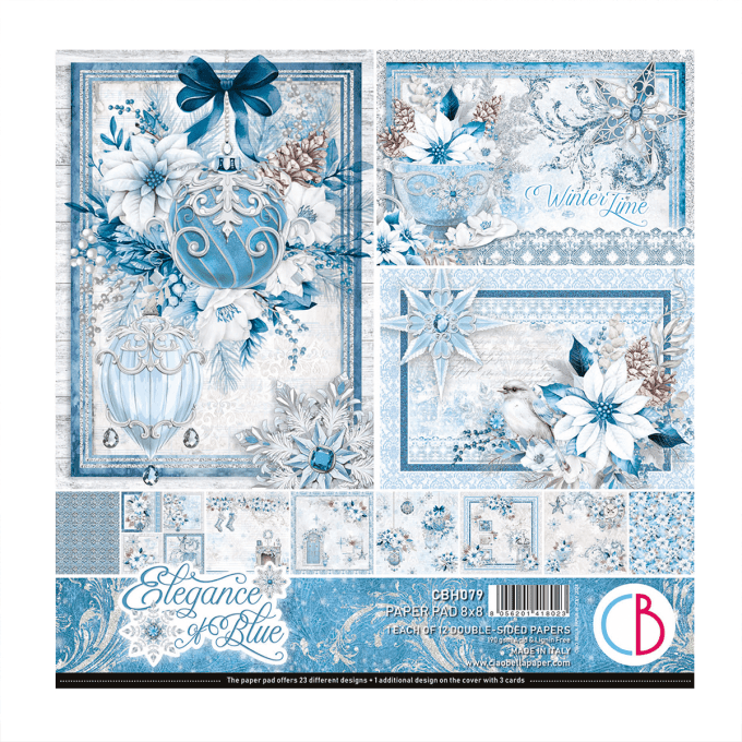 Ciao Bella, collection Elegance of blue, 20x20cm - 12 feuilles - 190gsm 