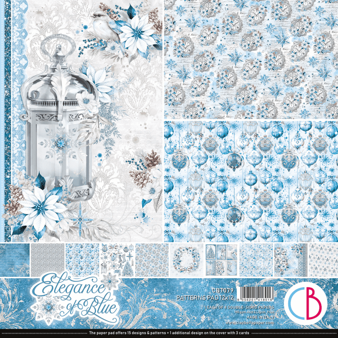 Ciao Bella, collection Elegance of blue, Patterns - 30x30cm - 8 feuilles - 190gsm