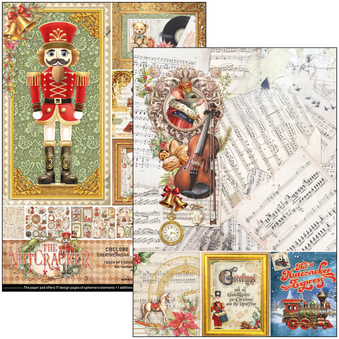 Ciao Bella, collection The Nutcracker, Format A4 - 9 feuilles - 190gsm