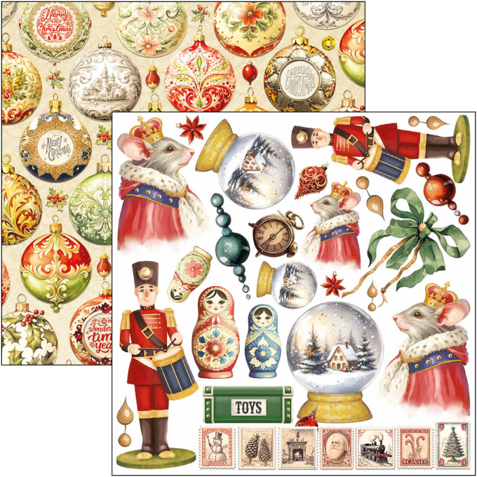 Ciao Bella, collection The Nutcracker, Format 15x15cm, 24 feuilles, 190gsm (éléments à découper)