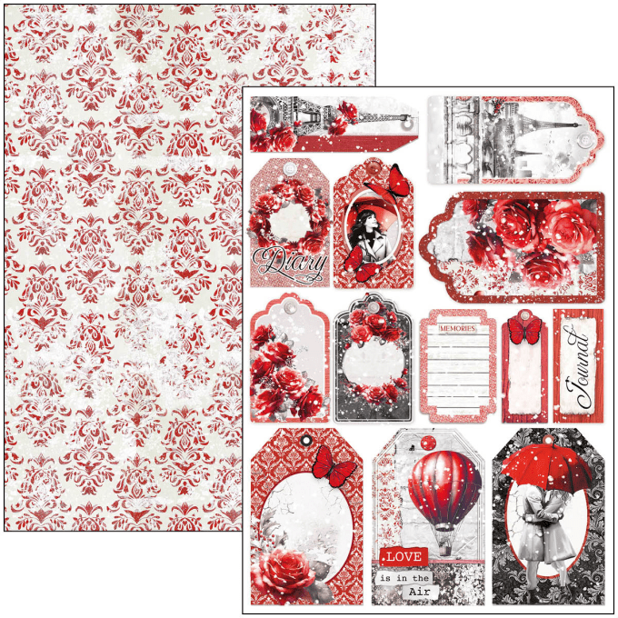 Ciao Bella, collection Paris je t'aime, Format A4 - 9 feuilles - 190gsm