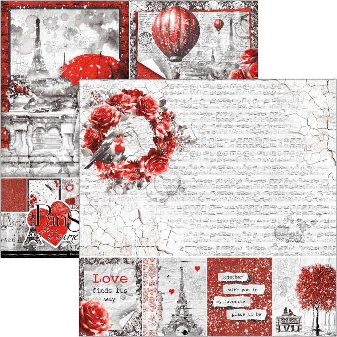 Ciao Bella, collection Paris je t'aime, 20x20cm - 12 feuilles - 190gsm