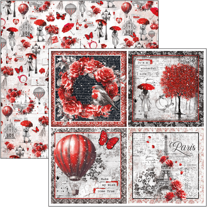 Ciao Bella, collection Paris Je T'aime, Patterns - 30x30cm - 8 feuilles - 190gsm