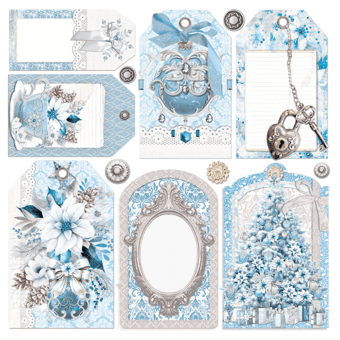 Ciao Bella, Papier vellum - collection Elegance of blue - 15x15cm - 6 feuilles, 92g