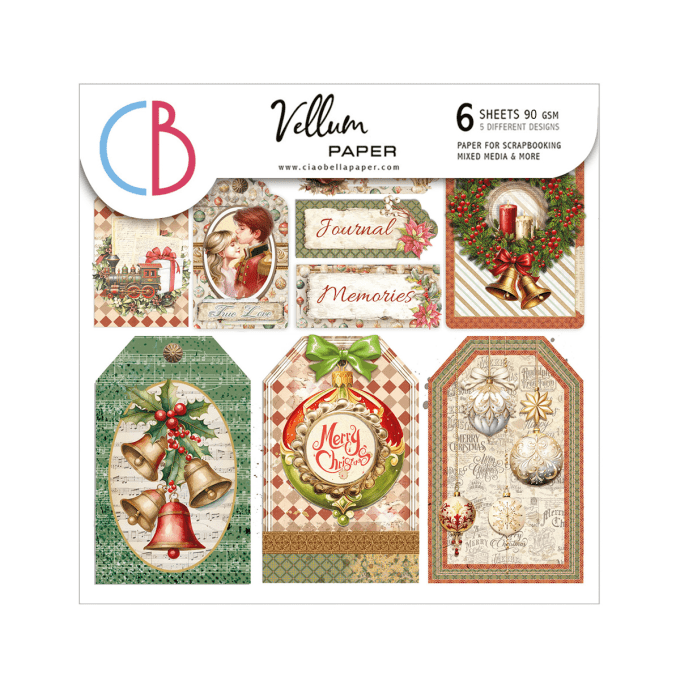 Ciao Bella, Papier vellum - collection The Nutcracker - 15x15cm - 6 feuilles, 92g