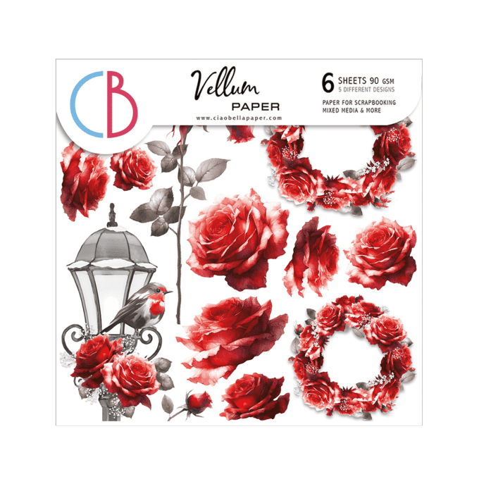 Ciao Bella, Papier vellum - collection Paris Je T'aime - 15x15cm - 6 feuilles, 92g