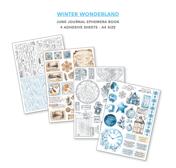 Winter wonderland, format A4 - 32 feuilles de papier recto verso