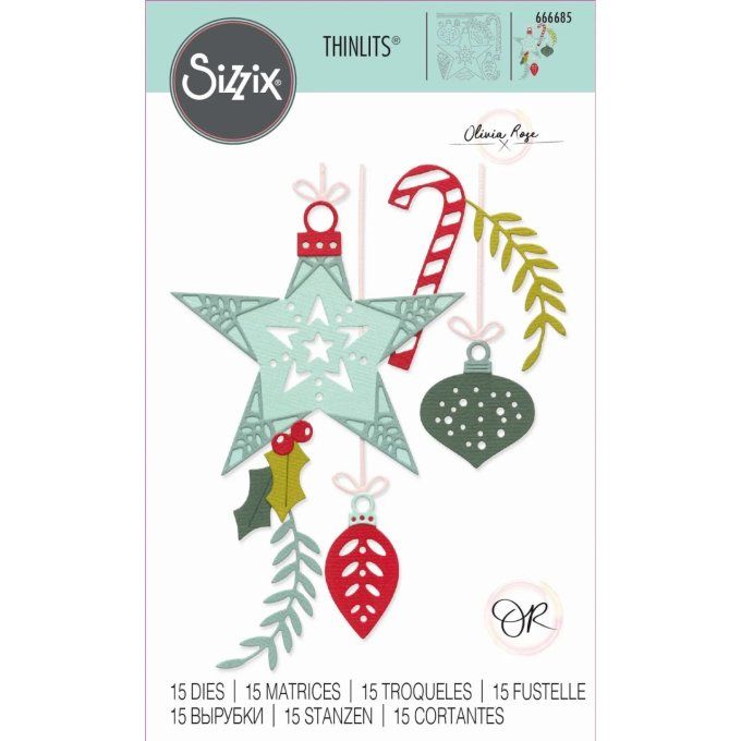 15 Dies/matrices de découpe, Sizzix, Décorations festives